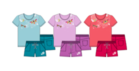 модная детская одежда 4133 комплект (футболка+шорты) для девочки