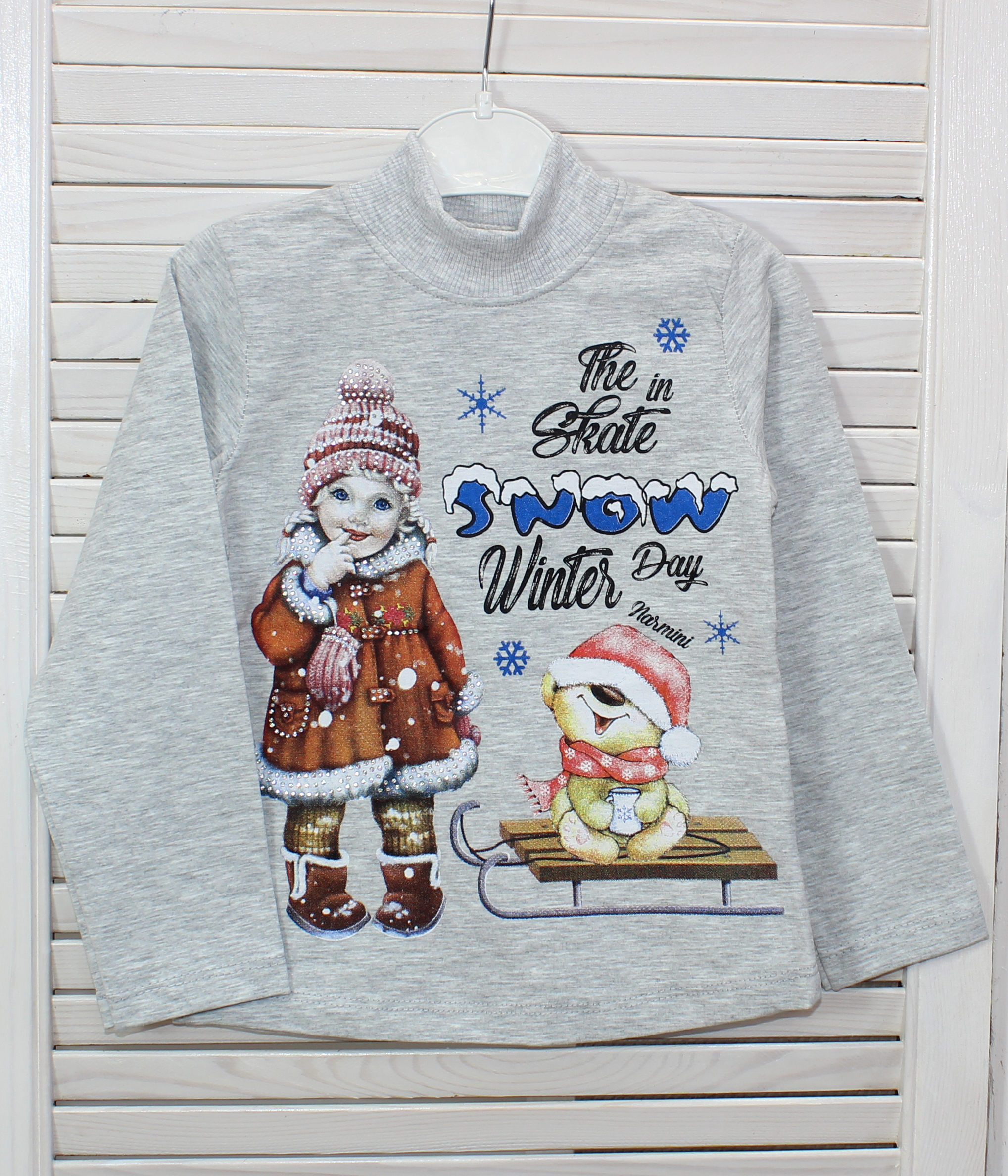 модная детская одежда 6618 водолазка для девочки(начес)