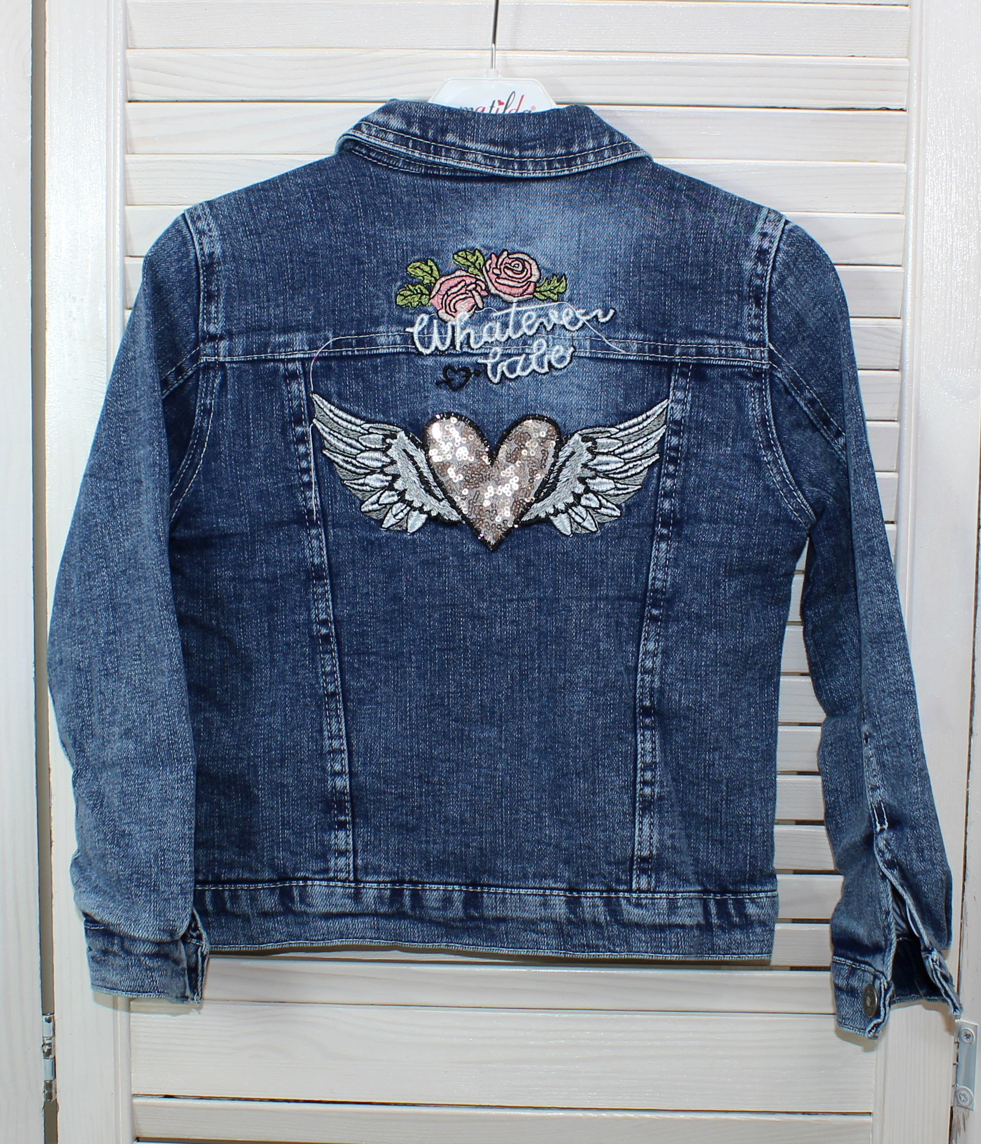 46126 Куртка джинсовая для девочки утепленная