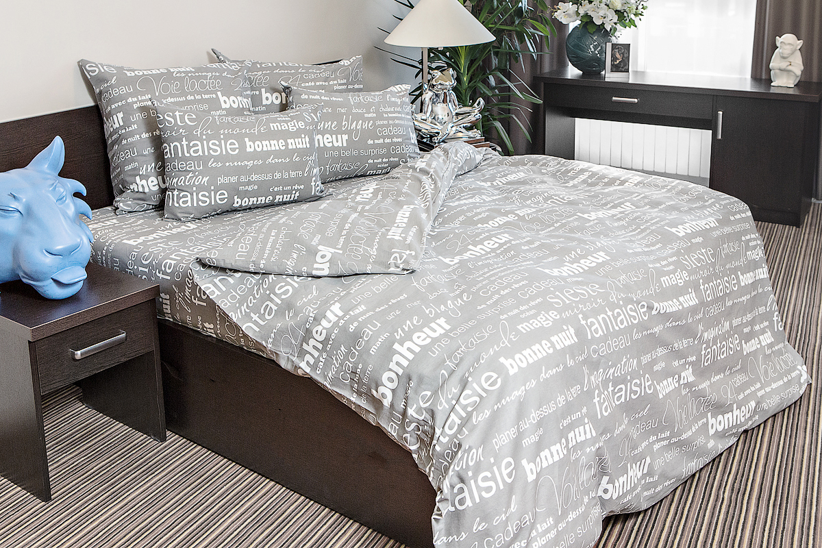 качественный кпб бязь 2 сп с европростыней ночь нежна