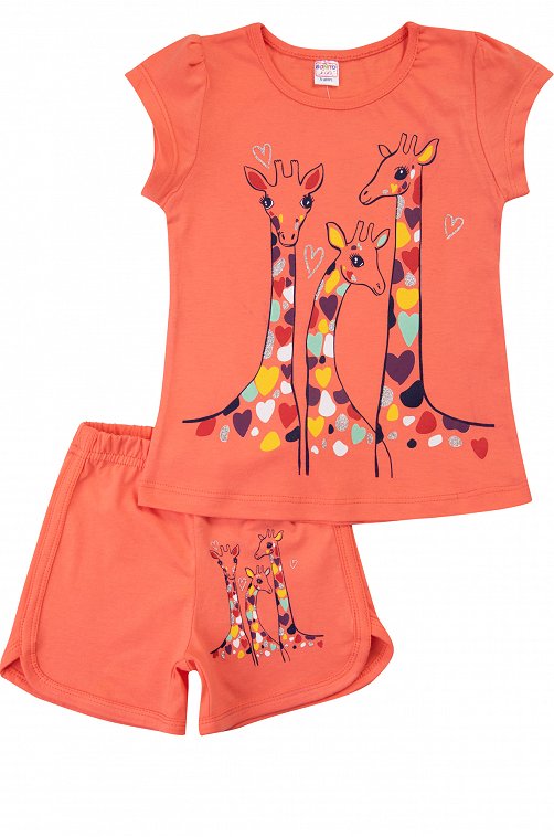 модная детская одежда 005 комплект для девочки (футболка шорты)
