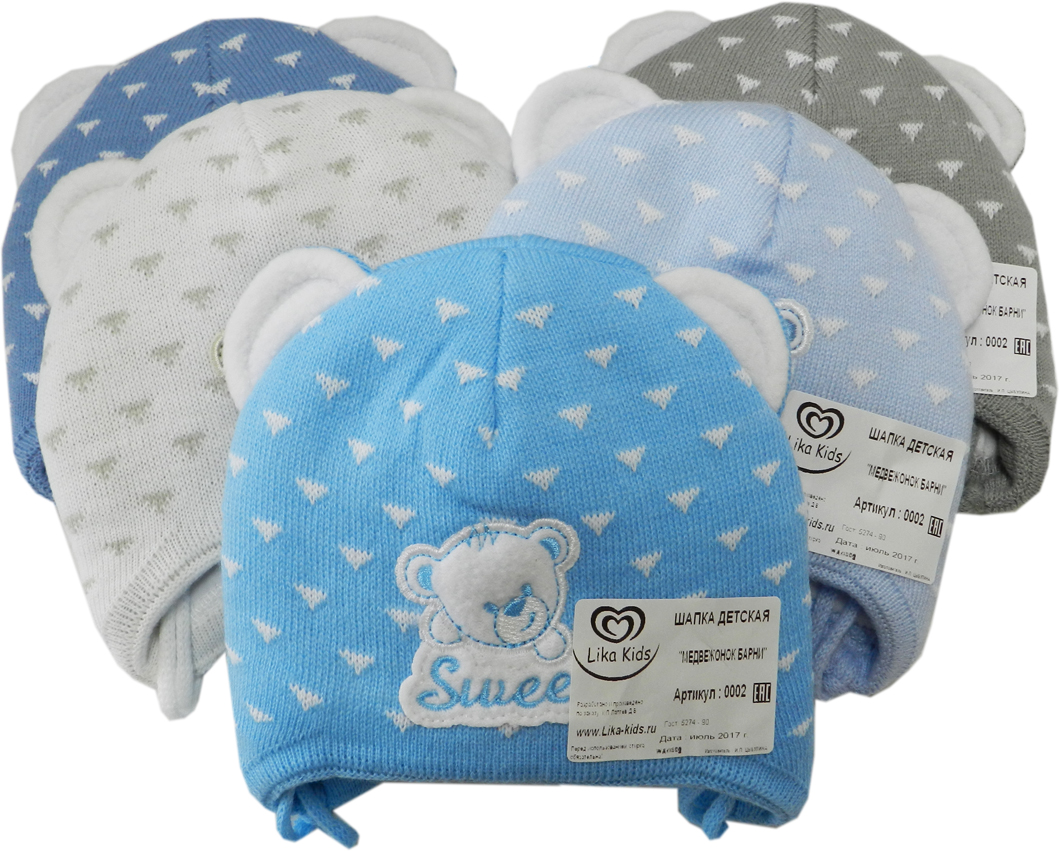 0002/2 Медвежонок Барни синт. шапка