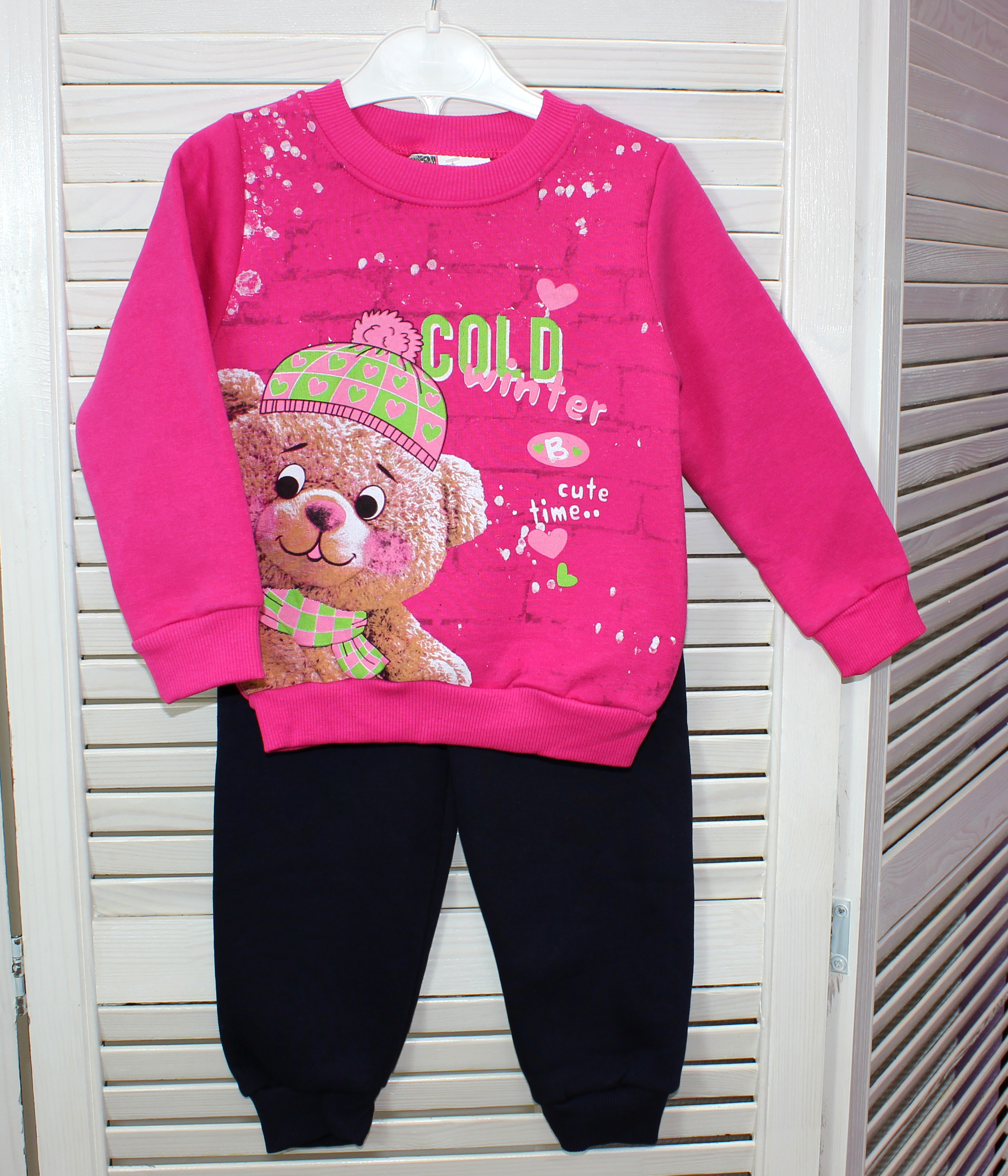 модная детская одежда 2209 костюм для девочки начес