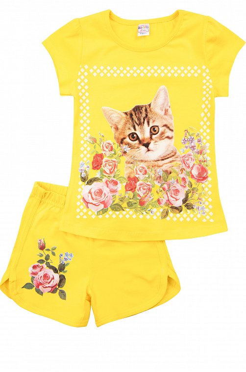 модная детская одежда 005 комплект для девочки (футболка шорты)