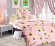 качественный кпб 1,5 сп. бязь (с одной наволочкой 70*70) ,авокадо вкладыш