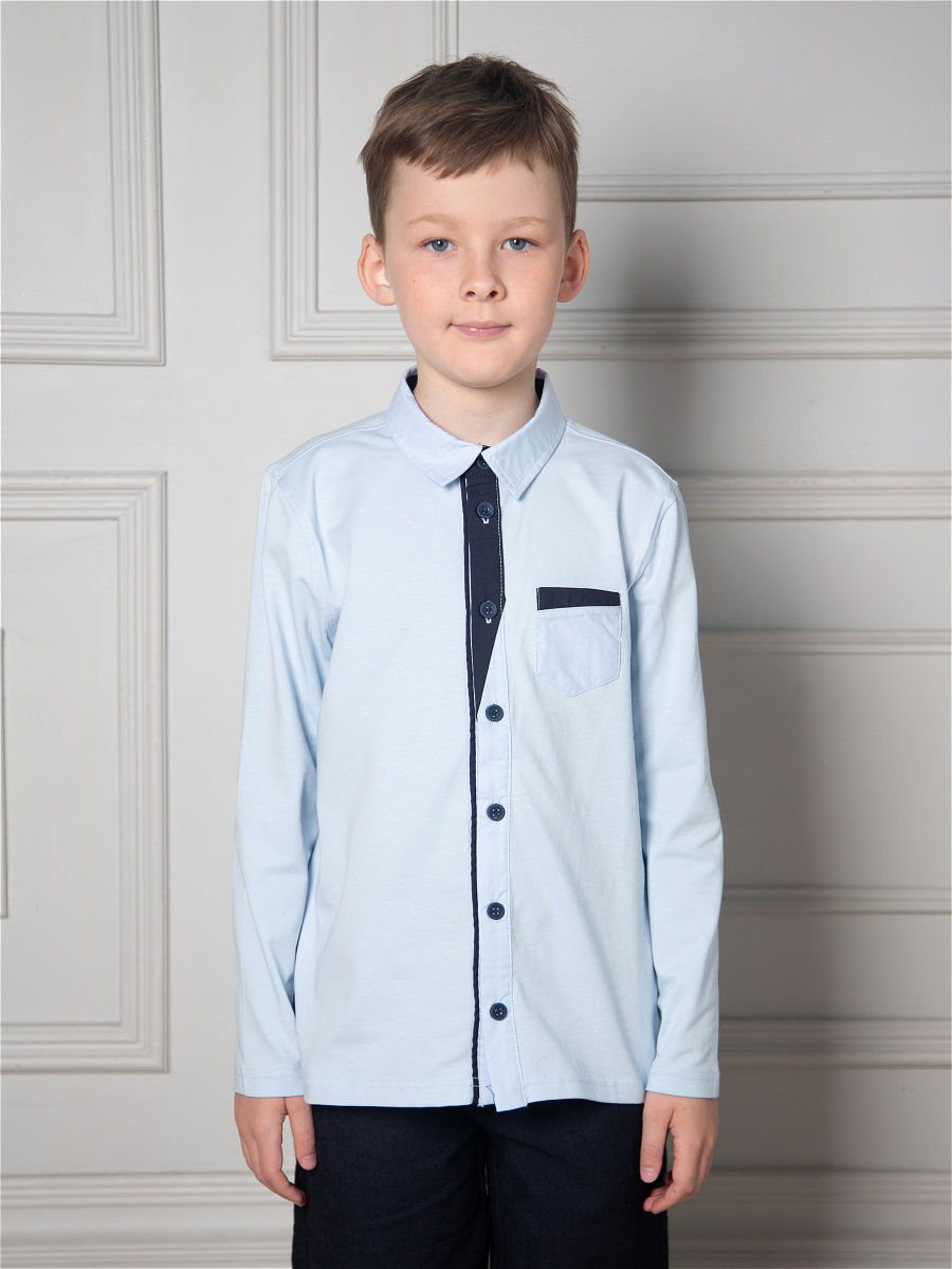 модная детская одежда 5292 сорочка для мальчика белый слон