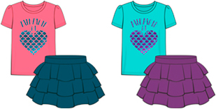 модная детская одежда 4155 комплект (футболка+юбка) для девочки