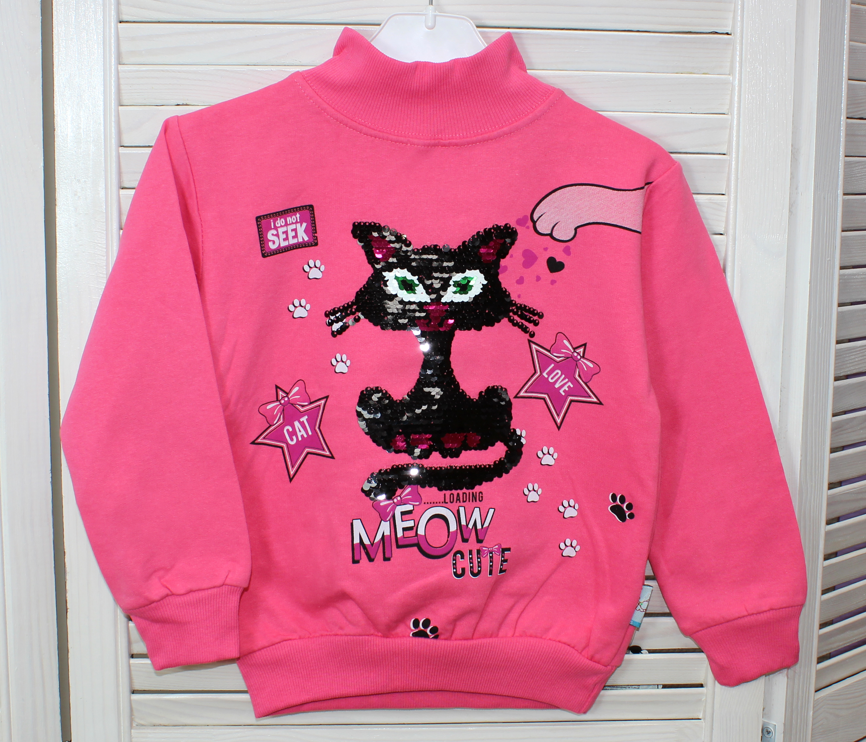 модная детская одежда 1502 водолазка для девочки(начес)