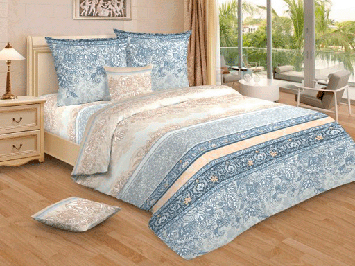 качественный кпб бязь 2 сп с европростыней ночь нежна