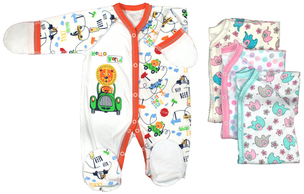 5522 Комбинезон-царапка "Ассорти" (интерлок)