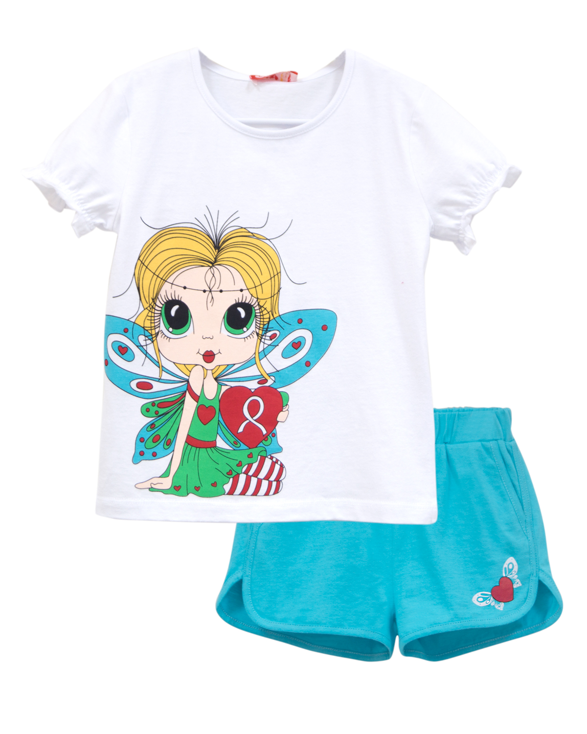 модная детская одежда 4146 комплект (футболка+шорты) для девочки