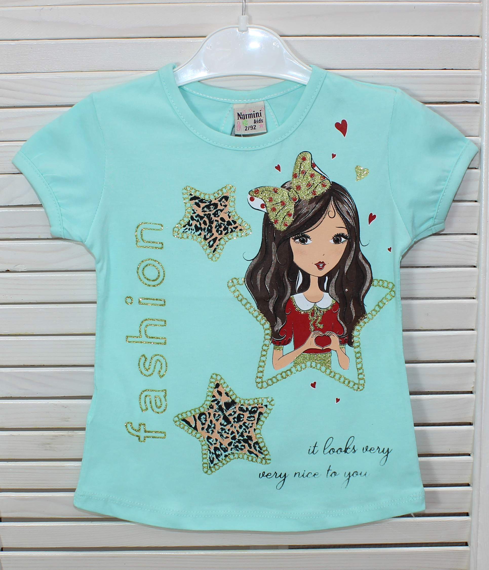модная детская одежда 6083 футболка для девочки