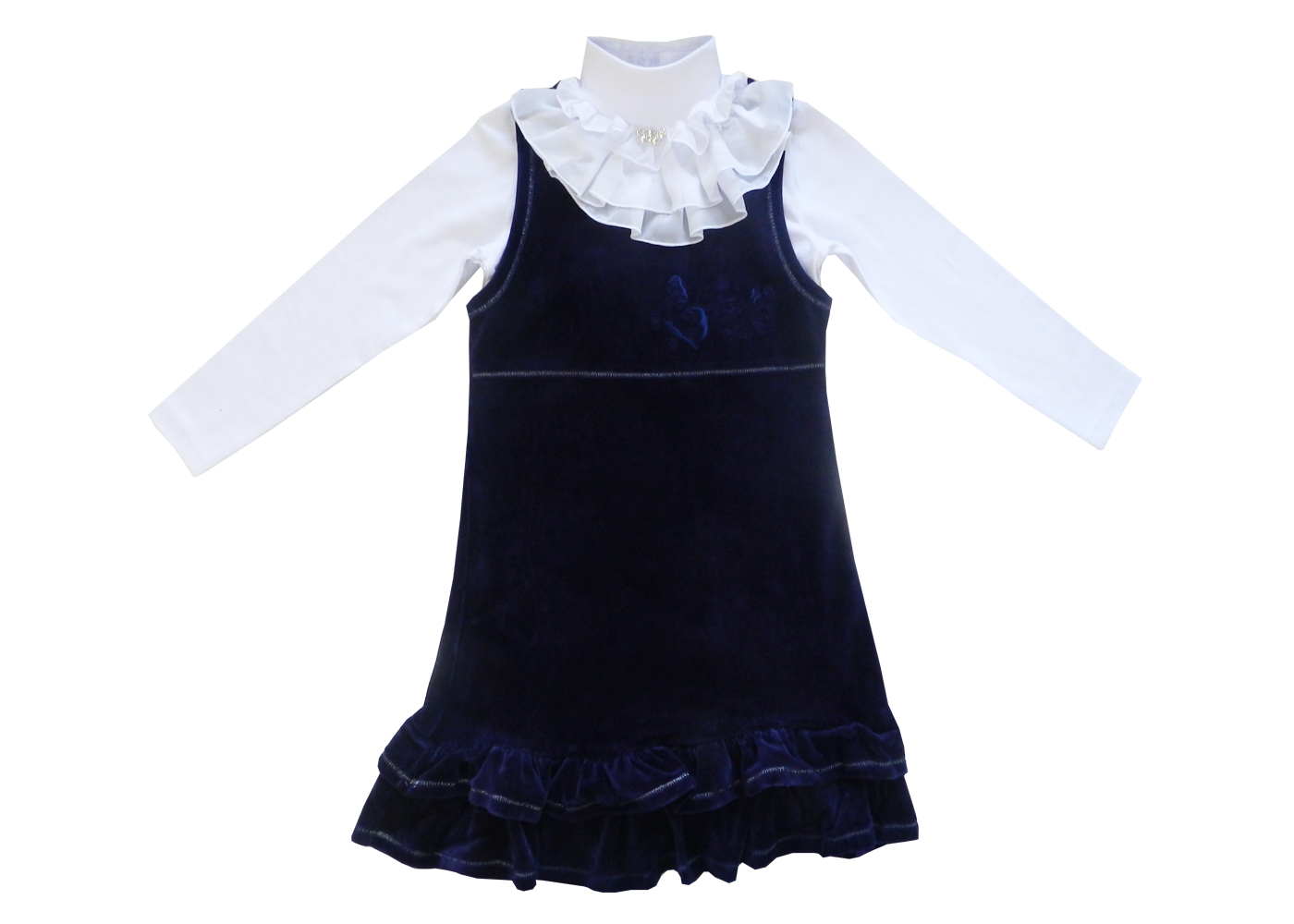 модная детская одежда 6371 сарафан для девочки школа