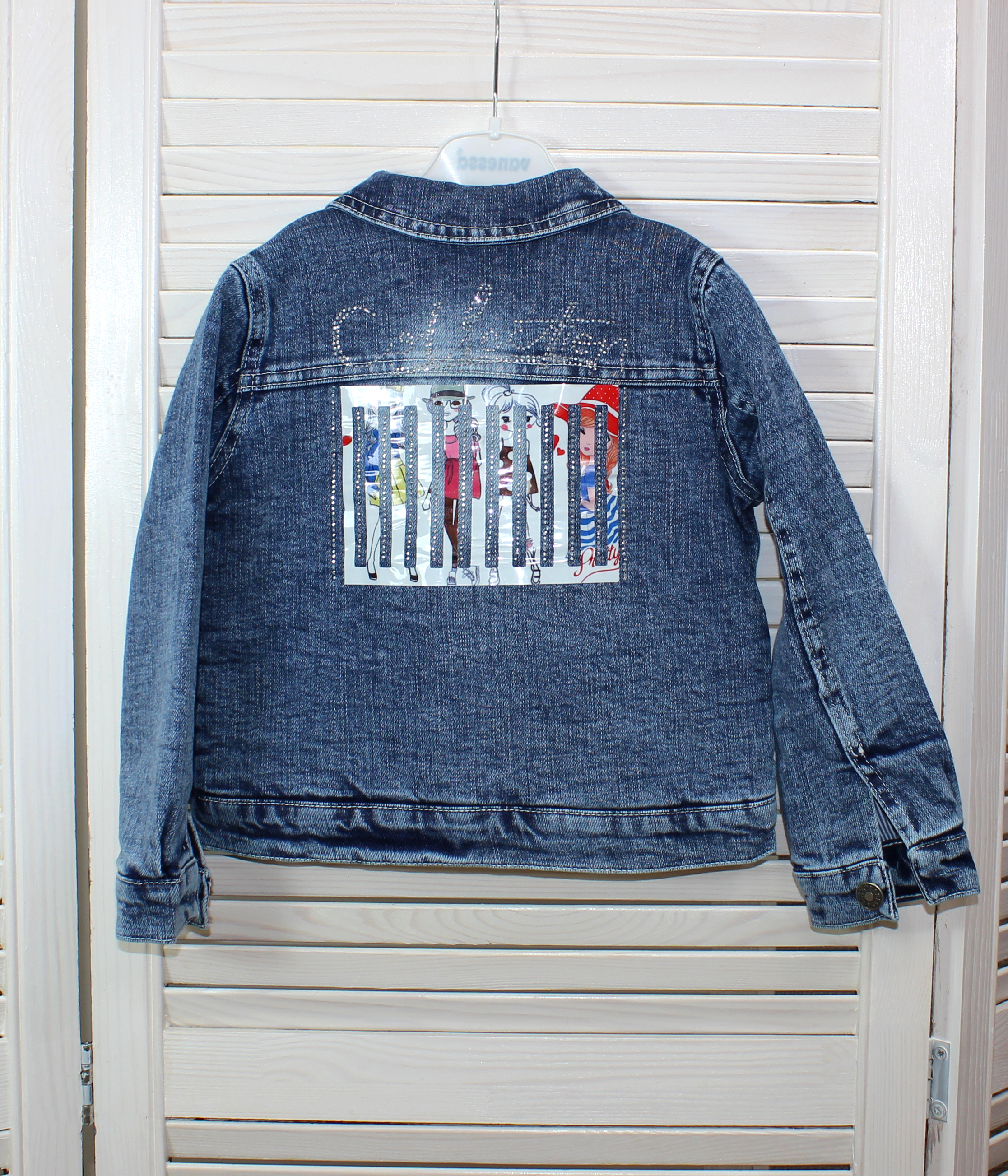 46128 Куртка джинсовая для девочки утепленная