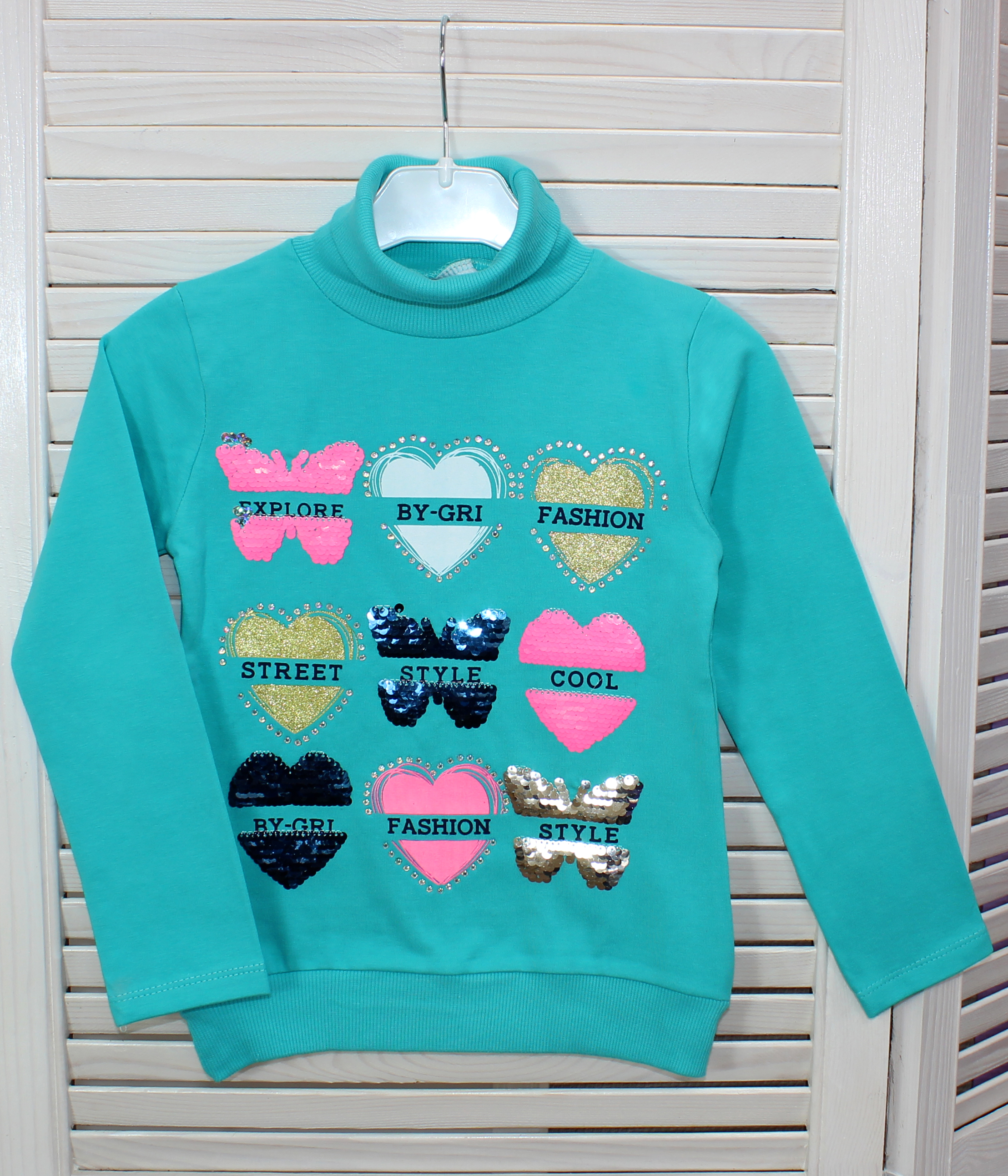 модная детская одежда 17200 водолазка для девочки