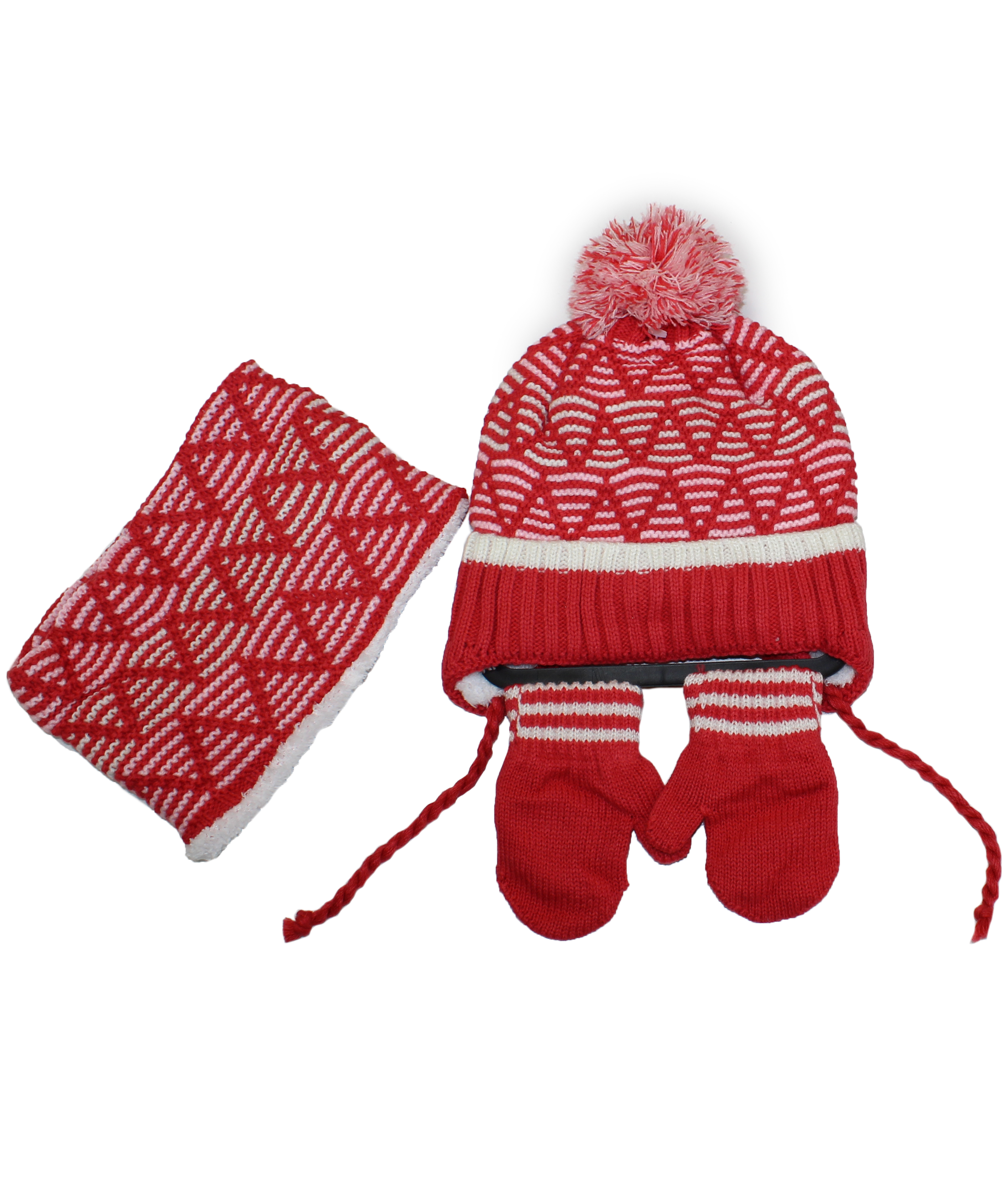 50011 Комплект для девочки(шапка+снуд+варежки)