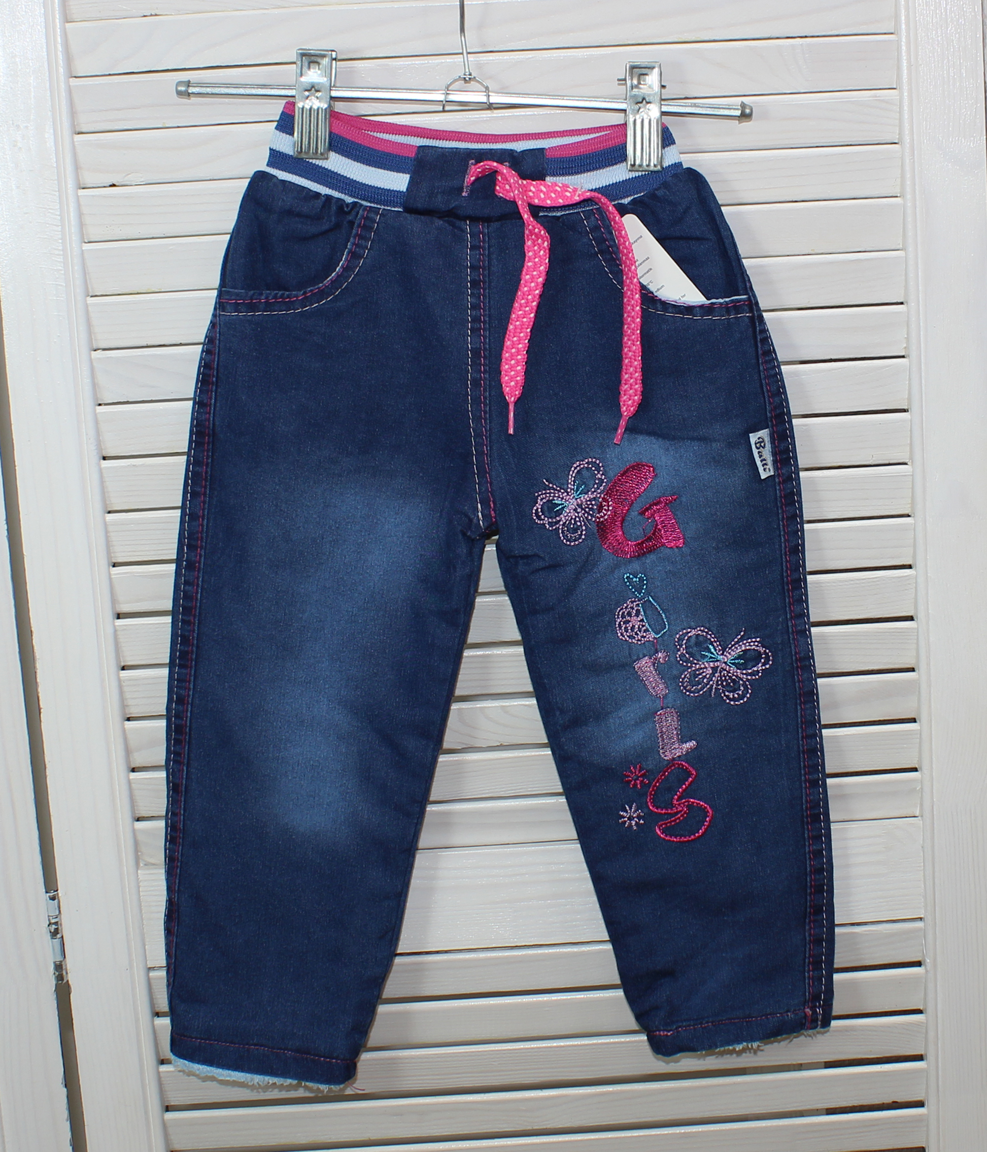 46258 Джинсы для девочки утепленные