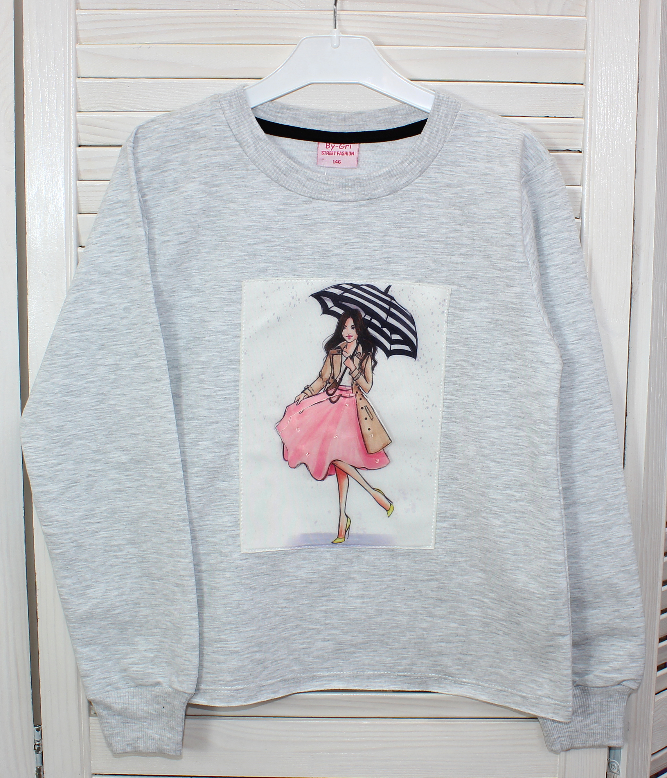 модная детская одежда 19310 джемпер для девочки