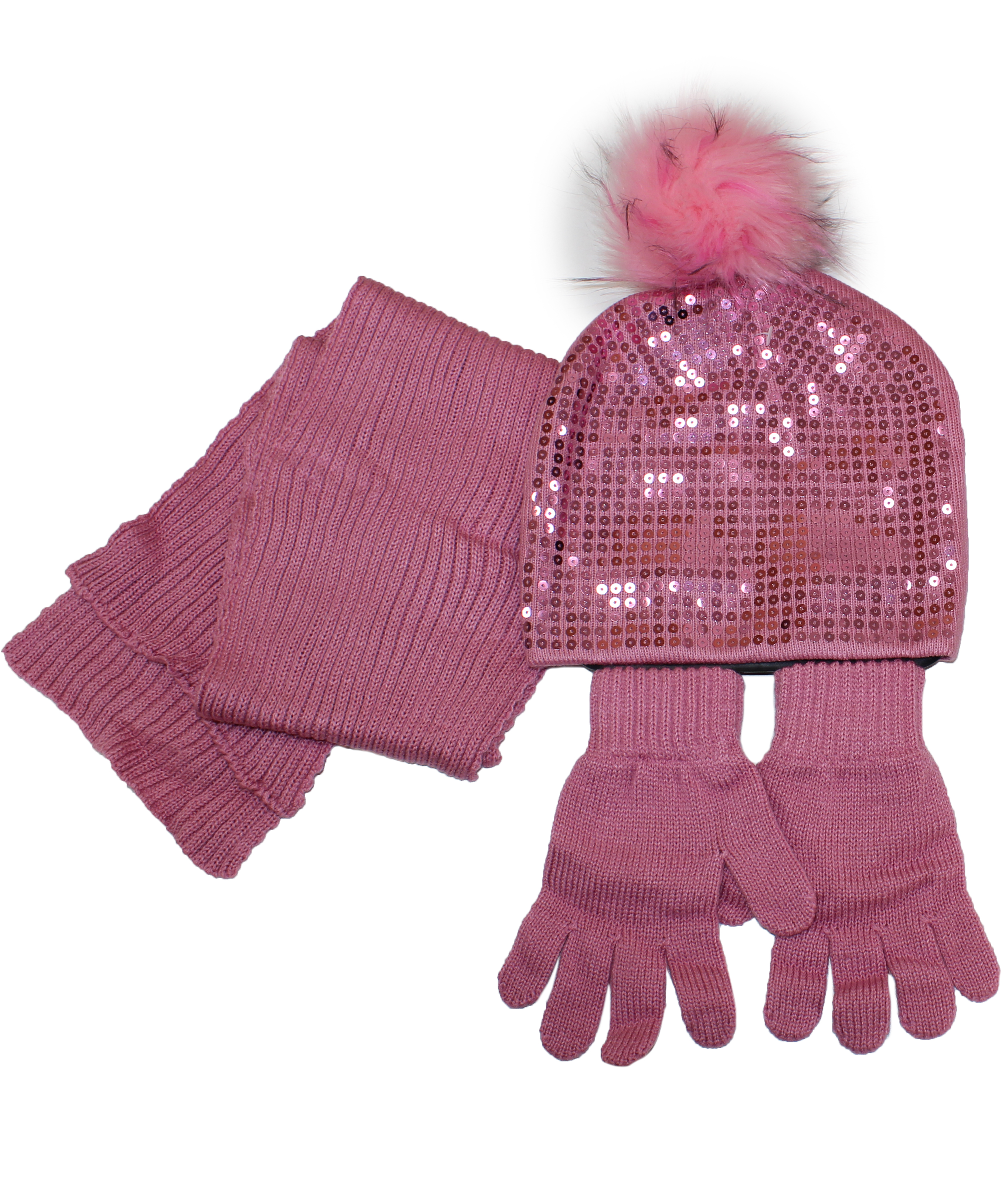 51230 Комплект для девочки(шапка+шарф+перчатки)