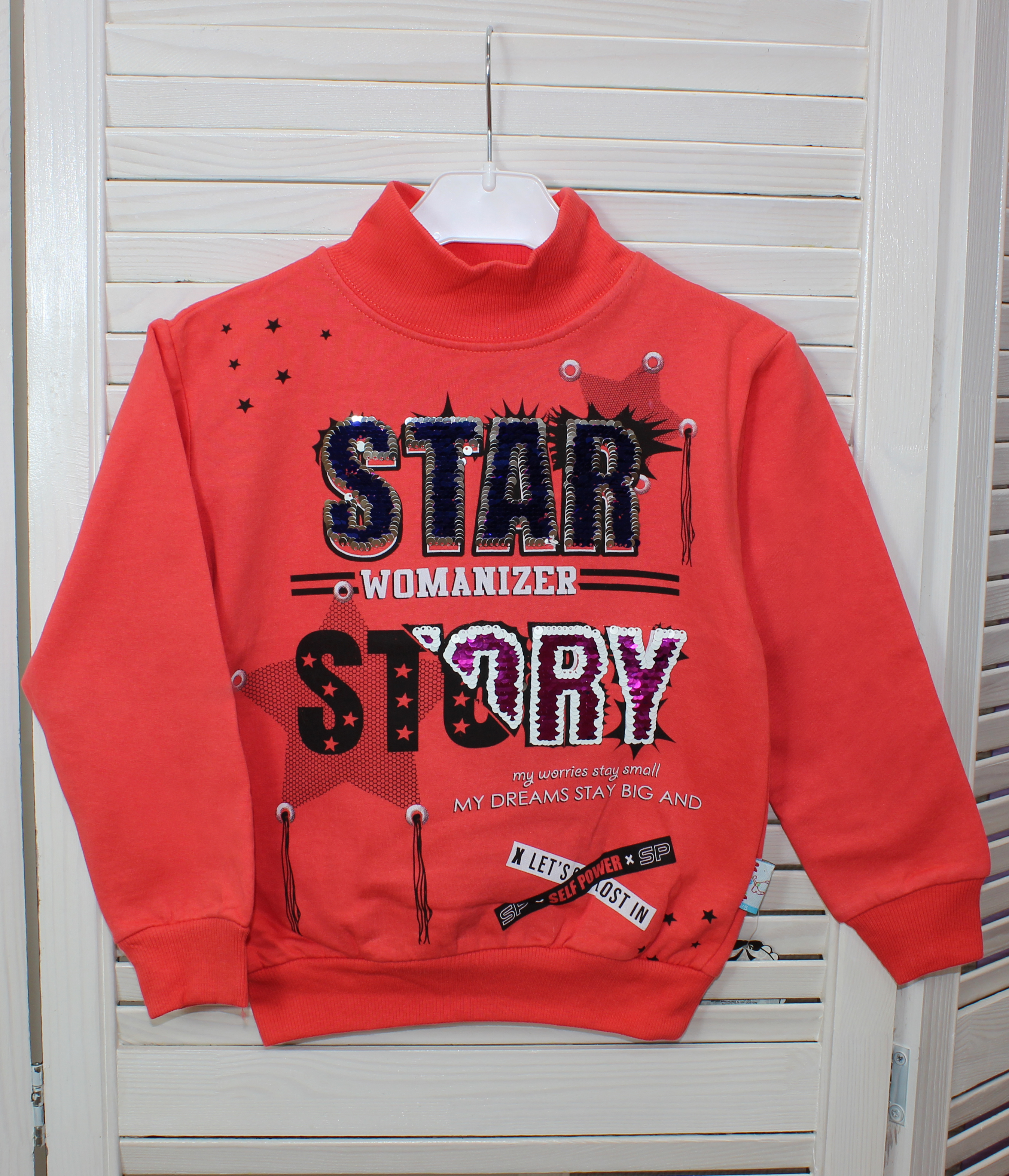 модная детская одежда 1506 водолазка для девочки(начес)